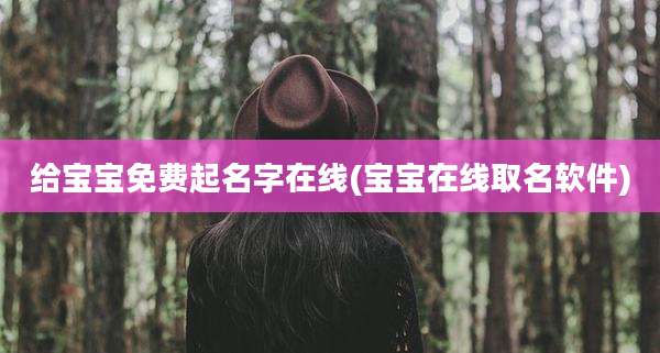 给宝宝免费起名字在线(宝宝在线取名软件)