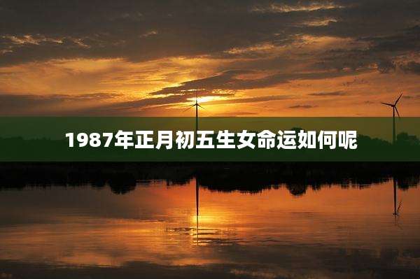 1987年正月初五生女命运如何呢