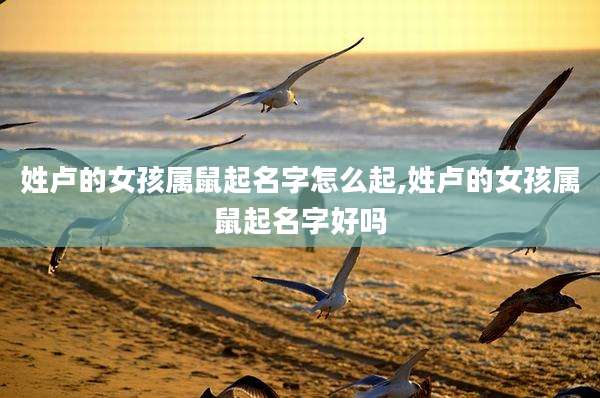 姓卢的女孩属鼠起名字怎么起,姓卢的女孩属鼠起名字好吗