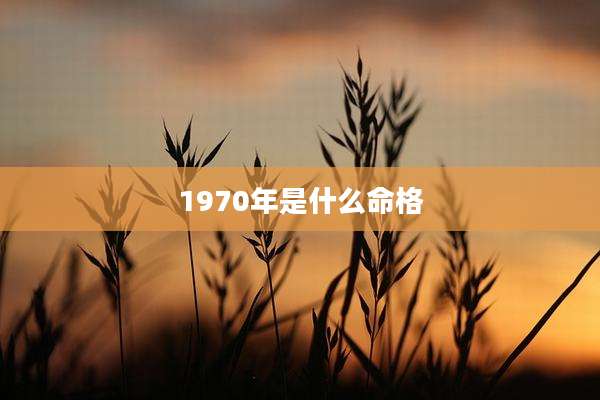 1970年是什么命格