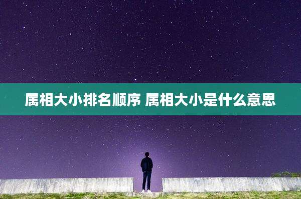 属相大小排名顺序 属相大小是什么意思