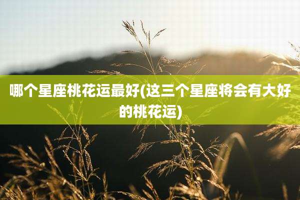 哪个星座桃花运最好(这三个星座将会有大好的桃花运)