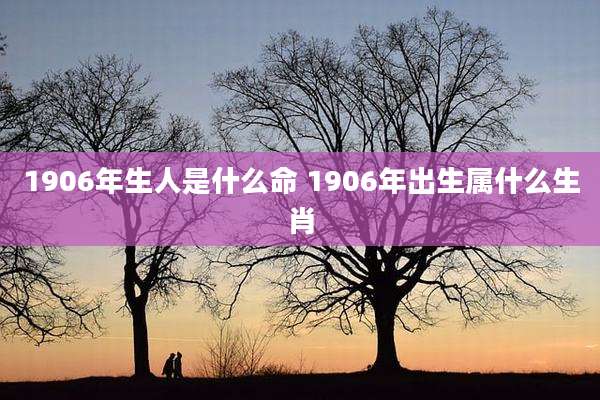 1906年生人是什么命 1906年出生属什么生肖
