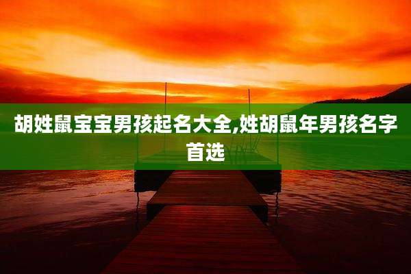 胡姓鼠宝宝男孩起名大全,姓胡鼠年男孩名字首选
