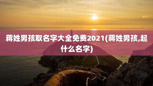 蒋姓男孩取名字大全免费2021(蒋姓男孩,起什么名字)
