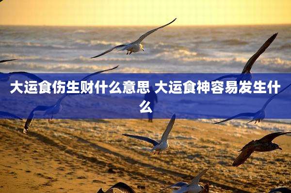 大运食伤生财什么意思 大运食神容易发生什么