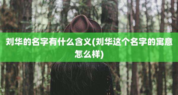 刘华的名字有什么含义(刘华这个名字的寓意怎么样)