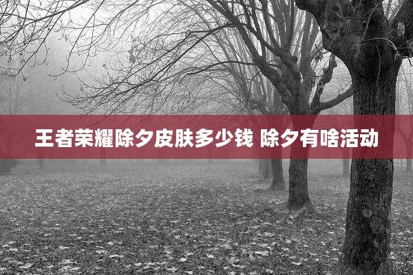 王者荣耀除夕皮肤多少钱 除夕有啥活动