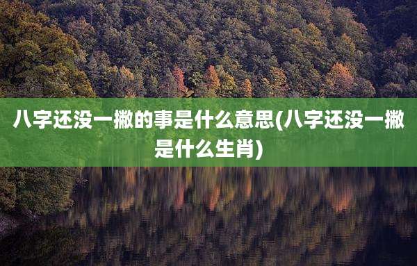 八字还没一撇的事是什么意思(八字还没一撇是什么生肖)