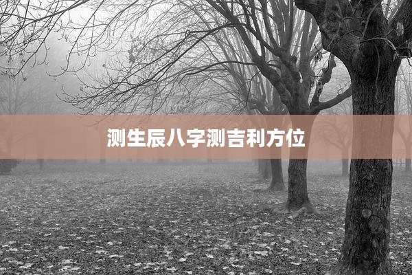 测生辰八字测吉利方位