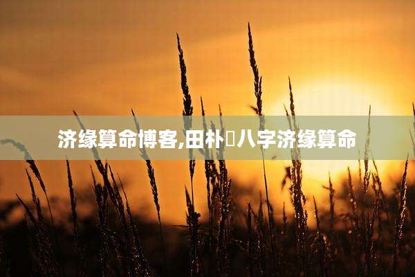 济缘算命博客,田朴珺八字济缘算命