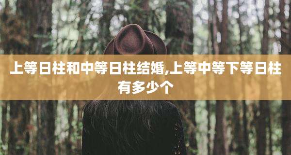 上等日柱和中等日柱结婚,上等中等下等日柱有多少个