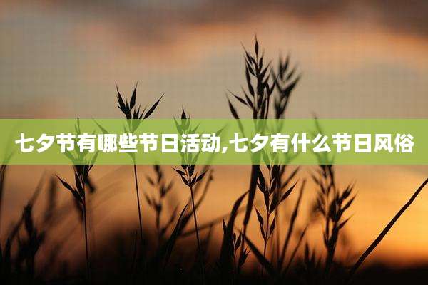 七夕节有哪些节日活动,七夕有什么节日风俗