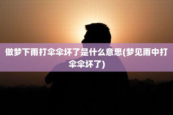 做梦下雨打伞伞坏了是什么意思(梦见雨中打伞伞坏了)