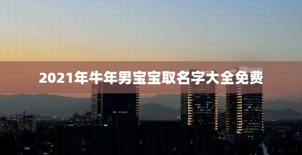 2021年牛年男宝宝取名字大全免费