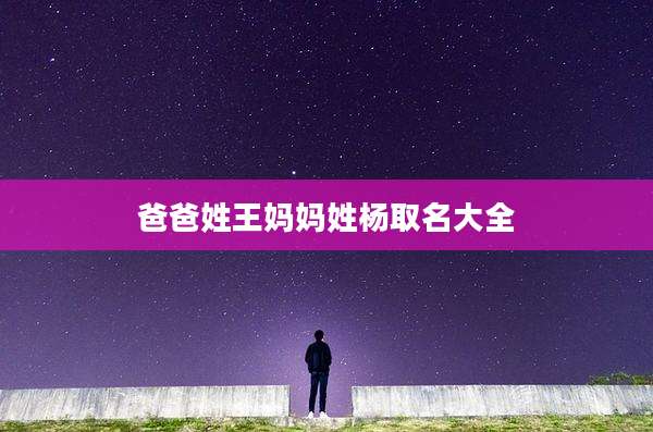 爸爸姓王妈妈姓杨取名大全