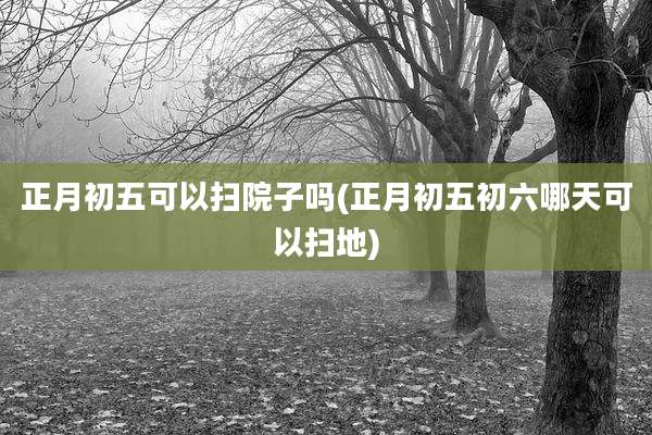 正月初五可以扫院子吗(正月初五初六哪天可以扫地)