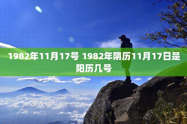 1982年11月17号 1982年阴历11月17日是阳历几号