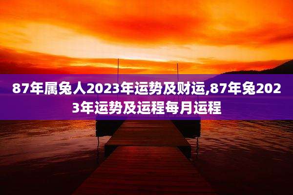 87年属兔人2023年运势及财运,87年兔2023年运势及运程每月运程
