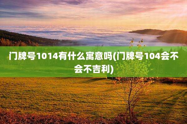 门牌号1014有什么寓意吗(门牌号104会不会不吉利)