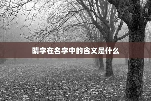 晴字在名字中的含义是什么