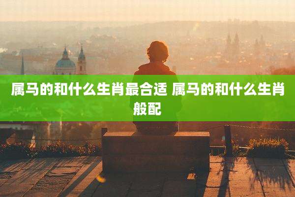 属马的和什么生肖最合适 属马的和什么生肖般配