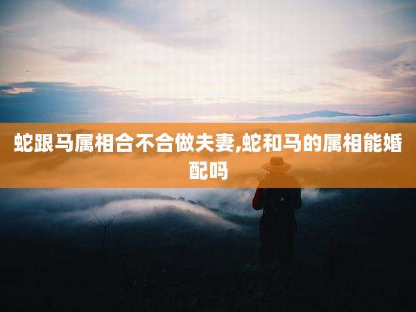 蛇跟马属相合不合做夫妻,蛇和马的属相能婚配吗