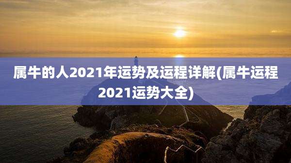 属牛的人2021年运势及运程详解(属牛运程2021运势大全)