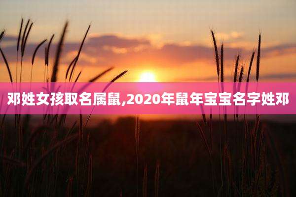 邓姓女孩取名属鼠,2020年鼠年宝宝名字姓邓