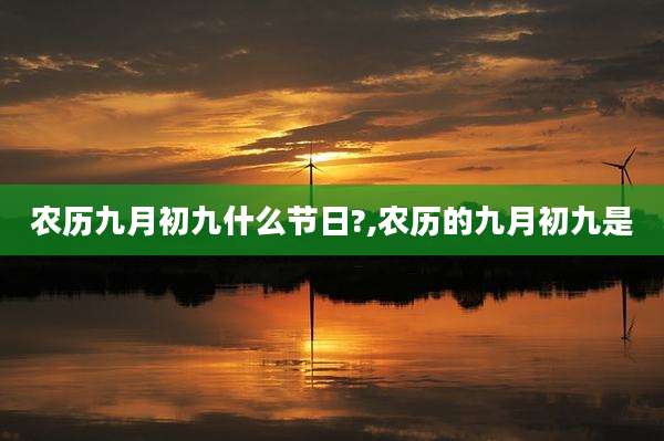农历九月初九什么节日?,农历的九月初九是