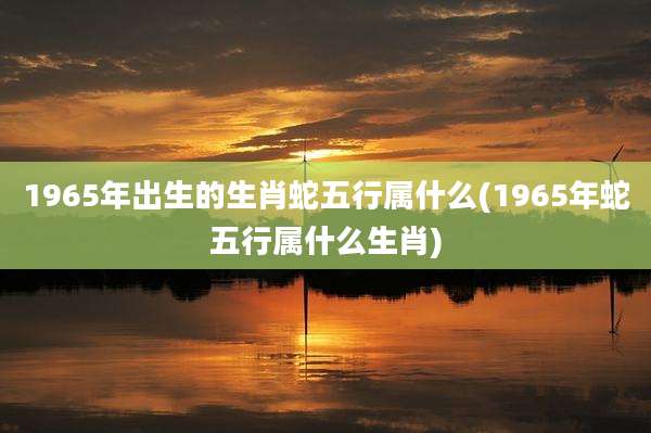 1965年出生的生肖蛇五行属什么(1965年蛇五行属什么生肖)