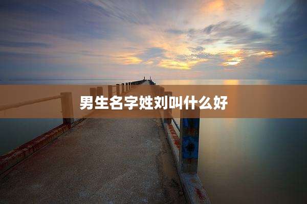 男生名字姓刘叫什么好