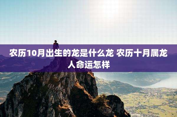 农历10月出生的龙是什么龙 农历十月属龙人命运怎样