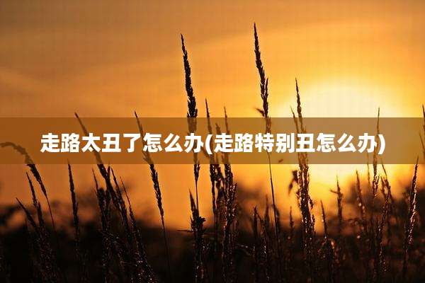 走路太丑了怎么办(走路特别丑怎么办)