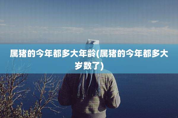 属猪的今年都多大年龄(属猪的今年都多大岁数了)