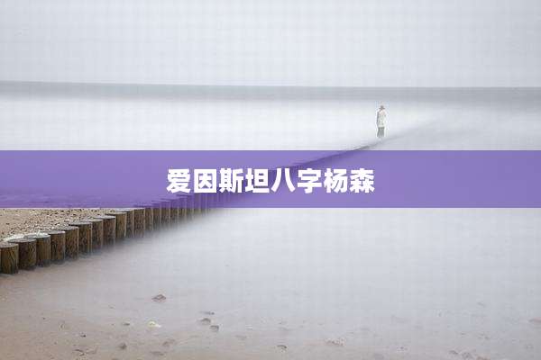 爱因斯坦八字杨森