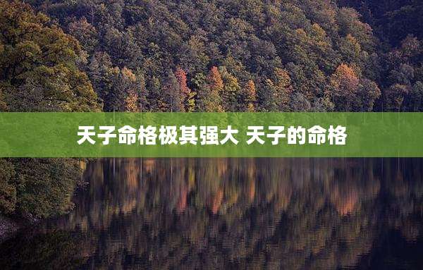 天子命格极其强大 天子的命格