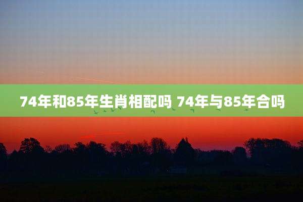 74年和85年生肖相配吗 74年与85年合吗