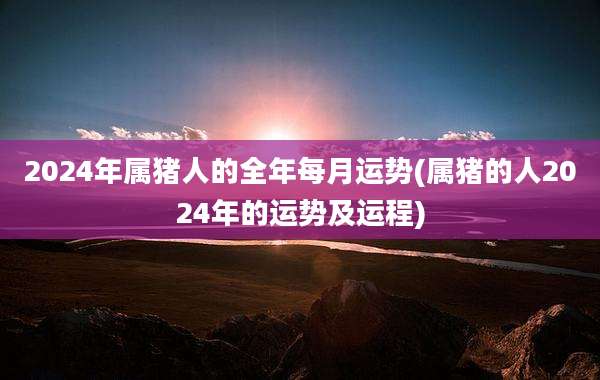 2024年属猪人的全年每月运势(属猪的人2024年的运势及运程)