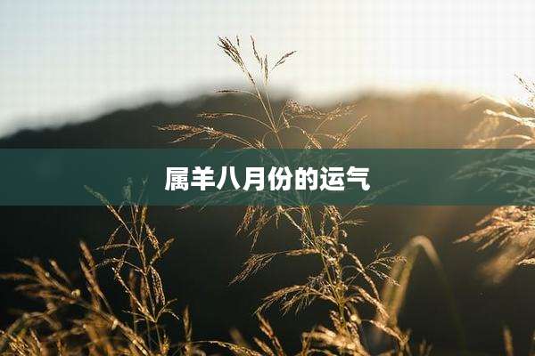 属羊八月份的运气