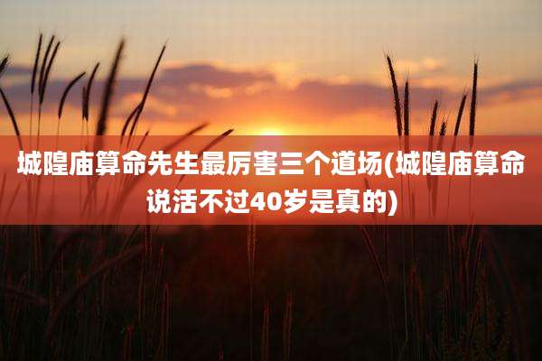 城隍庙算命先生最厉害三个道场(城隍庙算命说活不过40岁是真的)
