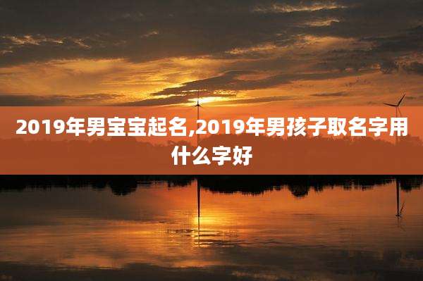 2019年男宝宝起名,2019年男孩子取名字用什么字好