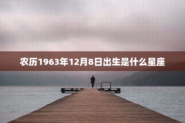 农历1963年12月8日出生是什么星座