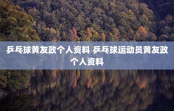 乒乓球黄友政个人资料 乒乓球运动员黄友政个人资料