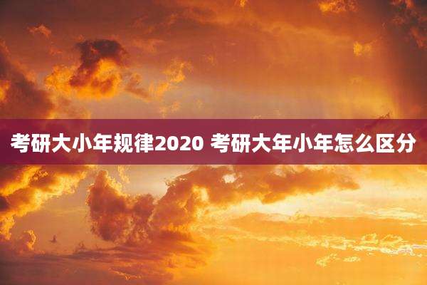 考研大小年规律2020 考研大年小年怎么区分