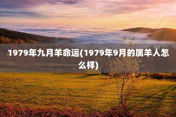1979年九月羊命运(1979年9月的属羊人怎么样)