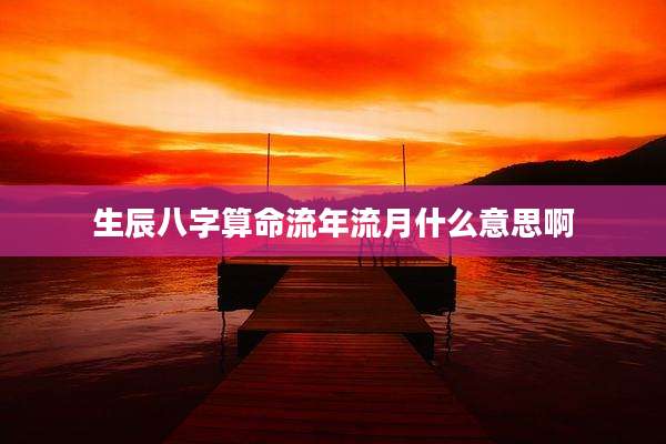 生辰八字算命流年流月什么意思啊