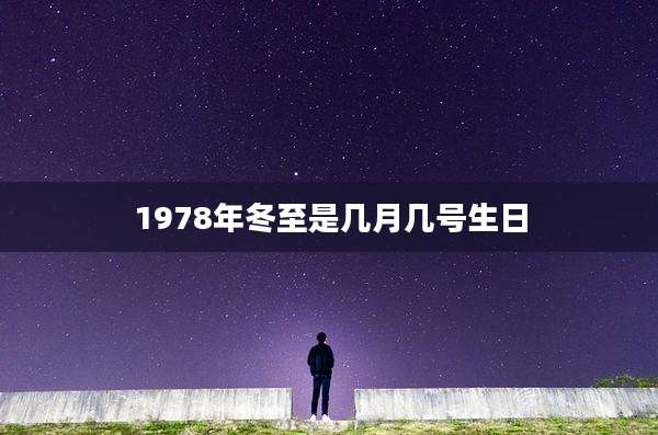 1978年冬至是几月几号生日