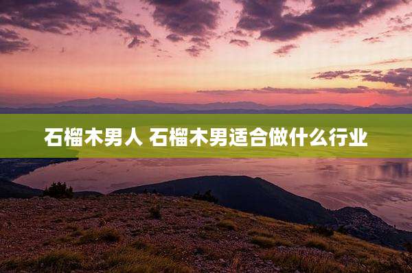 石榴木男人 石榴木男适合做什么行业