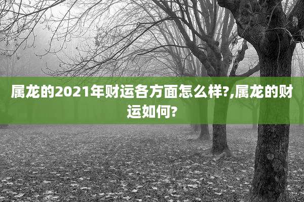 属龙的2021年财运各方面怎么样?,属龙的财运如何?